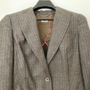 Paul Smith Blue women's blazer, brown with thin blue stripes, size 42